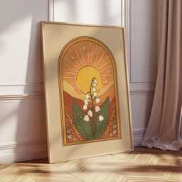 Lily Of The Valley Print, Mystical Celestial Boho Wall Art - thumbnail 4