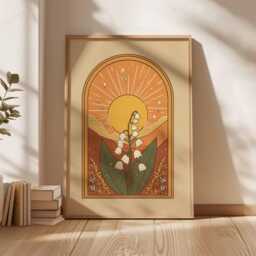 Lily Of The Valley Print, Mystical Celestial Boho Wall Art - thumbnail 3