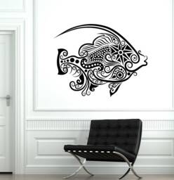 Wall Decal Fish Ocean Sea Ornament Tribal Mural Vinyl 1713Dz - thumbnail 1