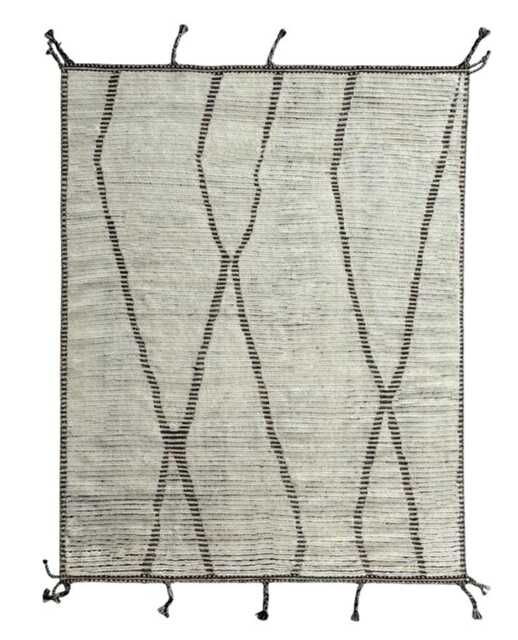 Hand-Knotted Moroccan Beni Ourain Rug, 100% Natural Wool, Modern Berber Carpet For Living Room - image 1