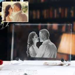 3D Crystal Photo Frame, Personalised Laser Etched - Landscape Or Portrait - thumbnail 1