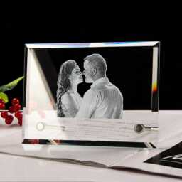 3D Crystal Photo Frame, Personalised Laser Etched - Landscape Or Portrait - thumbnail 2