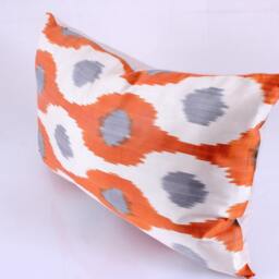 Ikat Silk Velvet Pillow 16x24 - Handmade Boho Cushion Cover Turkish Home Decor Accent - thumbnail 3