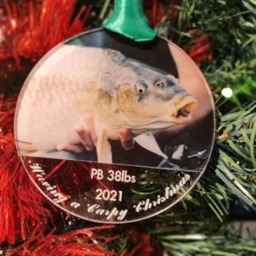 Personalised Christmas Bauble, Carp, Angling, Fishing Pb Photo Memory Bauble, Christmas Gift, Secret Santa, Stocking Filler, Tree Decorations - thumbnail 1
