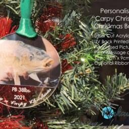 Personalised Christmas Bauble, Carp, Angling, Fishing Pb Photo Memory Bauble, Christmas Gift, Secret Santa, Stocking Filler, Tree Decorations - thumbnail 2