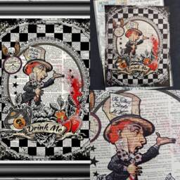 Mad Hatter Wall Art On Dictionary Book Page, Drink Me Alice in Wonderland Poster Print, Tattoo Gothic Decor, Decor - thumbnail 3