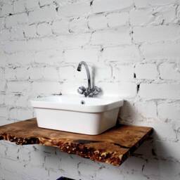 Bathroom Vanity Maple Shelf, New Home Gift, Under Sink Storage, Housewarming Solid Wood Rustic Shelf - thumbnail 3