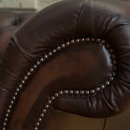 Handmade Large 4 Seater Antique Brown Leather Chesterfield Sofa - thumbnail 3