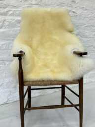 Genuine British Long Wool Sheepskin Rug - Ivory Real Sustainable Home Decor Cozy Gift Idea - thumbnail 1