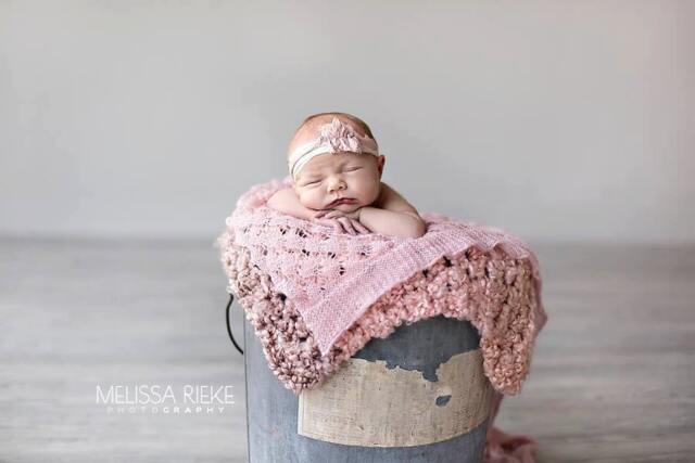 Pink Homespun Newborn Baby Blanket Throw - image 1