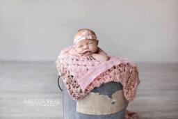 Pink Homespun Newborn Baby Blanket Throw