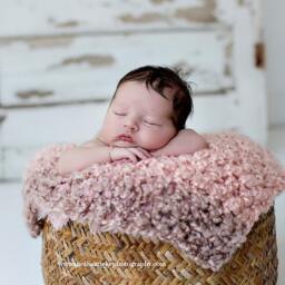 Pink Homespun Newborn Baby Blanket Throw - thumbnail 2