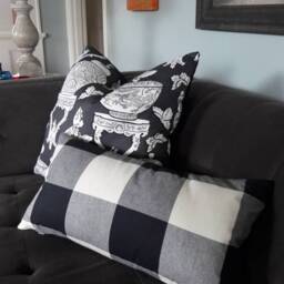 Ginger Jar Black Gray Cotton P Kaufman Pillow Cover - thumbnail 3