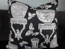 Ginger Jar Black Gray Cotton P Kaufman Pillow Cover - thumbnail 1