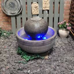 Circulum Stone Ball Garden Water Fountain Feature Ornament - thumbnail 3