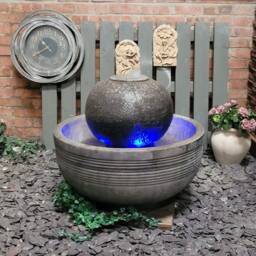 Circulum Stone Ball Garden Water Fountain Feature Ornament - thumbnail 2