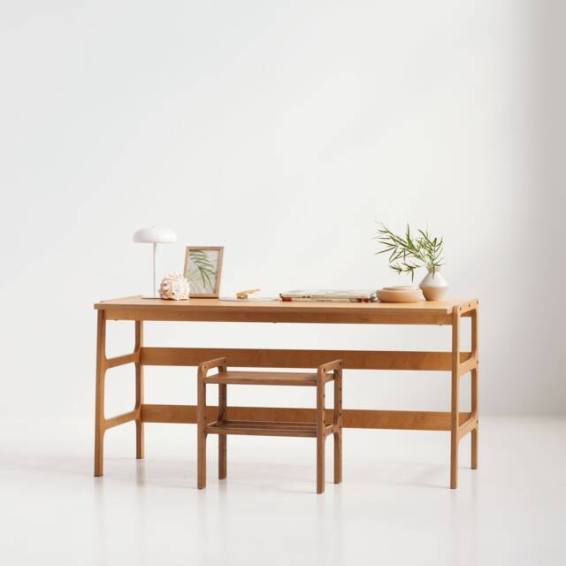 Wooden Desk, Mid Century Modern Desk For Office, Office Desk, Custom Large Writing Desk - image 1