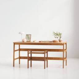 Wooden Desk, Mid Century Modern Desk For Office, Office Desk, Custom Large Writing Desk - thumbnail 1
