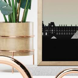 Louvre Pyramid Paris Modern Architecture Art Print - Graphic Illustration Abstract Poster - thumbnail 3