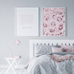 I Believe in Pink With Roses - Set Of 2 Prints Audrey Hepburn Quote Inspirational Wall Art Gift For Her Unframed - thumbnail 2