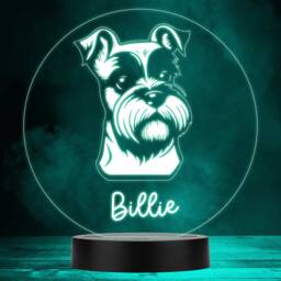 Miniature Schnauzer Dog Pet Multicolour Personalised Gift Led Lamp Night Light - Bedroom - thumbnail 1