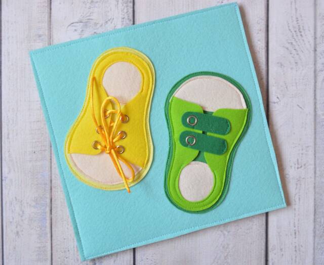 Felt Lacing Toy Montessori Busy Book Page For Toddlers - image 1
