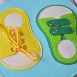 Felt Lacing Toy Montessori Busy Book Page For Toddlers - thumbnail 2