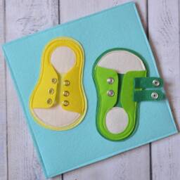 Felt Lacing Toy Montessori Busy Book Page For Toddlers - thumbnail 3