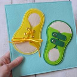 Felt Lacing Toy Montessori Busy Book Page For Toddlers - thumbnail 4