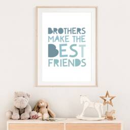 Brothers Make The Best Friends Print, Boys Nursery Prints, Brother Bedroom Sibling Wall Art, Playroom - thumbnail 2