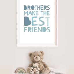Brothers Make The Best Friends Print, Boys Nursery Prints, Brother Bedroom Sibling Wall Art, Playroom - thumbnail 3