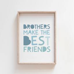 Brothers Make The Best Friends Print, Boys Nursery Prints, Brother Bedroom Sibling Wall Art, Playroom - thumbnail 1