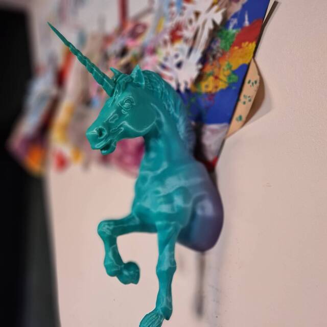 Unicorn Wall Mount - Fantasy Home Decor 3D Printed - image 1