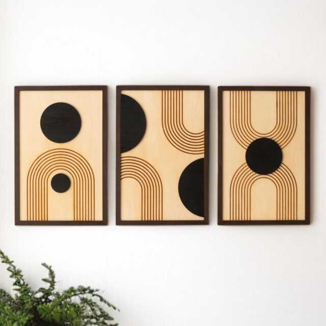 Wooden Wall Art For Aesthetic Celestial Boho Home Decor Y61 - image 1