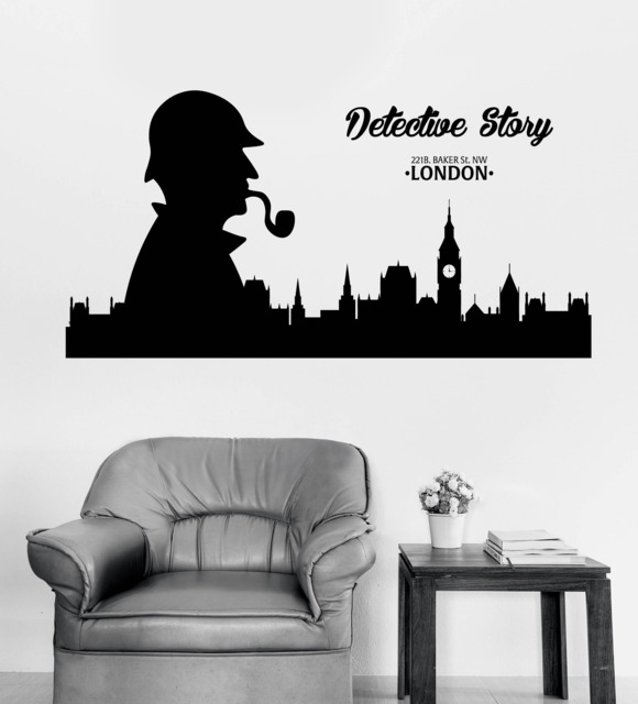 Wall Vinyl Decal Sticker Sherlock Holmes Detective Story - 2527Dz - image 1