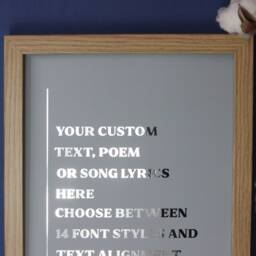 Custom Quote Foil Print, Rose Gold - Copper Personalised Foiled Wall Art, Poem Song Lyrics Bible Verse Prints - thumbnail 3