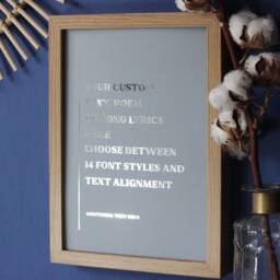 Custom Quote Foil Print, Rose Gold - Copper Personalised Foiled Wall Art, Poem Song Lyrics Bible Verse Prints - thumbnail 2