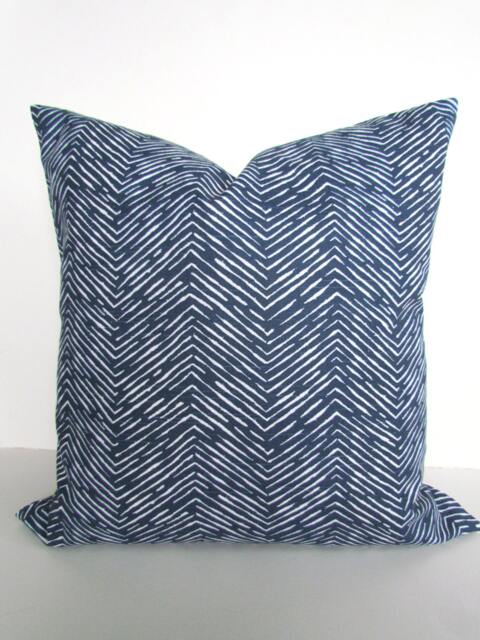 Blue Pillows Dark Blue Throw Pillows Pillow Covers Herringbone .all Sizes. Home Decor - image 1
