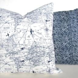 Blue Pillows Dark Blue Throw Pillows Pillow Covers Herringbone .all Sizes. Home Decor - thumbnail 3