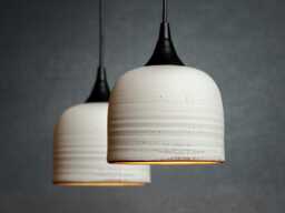 Custom Handmade Pendant Lamps, White Porcelain Over Brown Clay, Ceramic Lighting, Minimalist Kitchen Lights, Made To Order - thumbnail 1