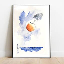 James & The Giant Peach Watercolor Painting, Children's Wall Art - Digital Download - thumbnail 2
