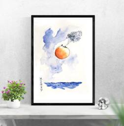 James & The Giant Peach Watercolor Painting, Children's Wall Art - Digital Download - thumbnail 1