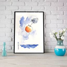James & The Giant Peach Watercolor Painting, Children's Wall Art - Digital Download - thumbnail 3
