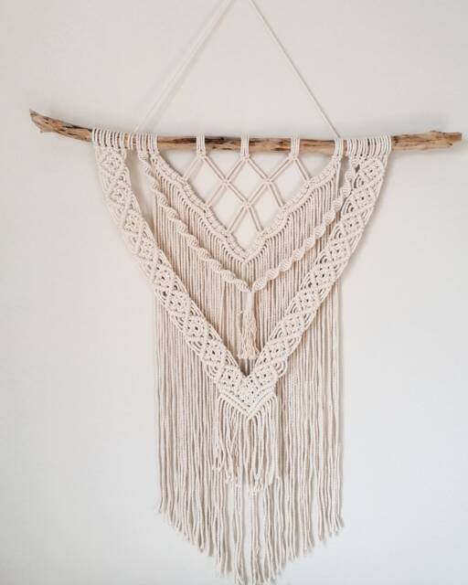 Large Macrame Wall Decor - Tassels Hanging Bohemian Gift Boho Housewarming Living Room Decoration - image 1