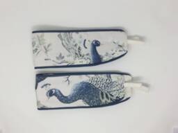 Laura Ashley Belvedere Midnight Blue Bird Pair Handmade Curtain Tie Backs Piped Navy - thumbnail 1