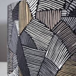 Monochrome Abstract Lampshade Geometric With Gold Silver Or White Lining in 20cm To 50cm Diameter, For Ceiling Lamp Base - thumbnail 3