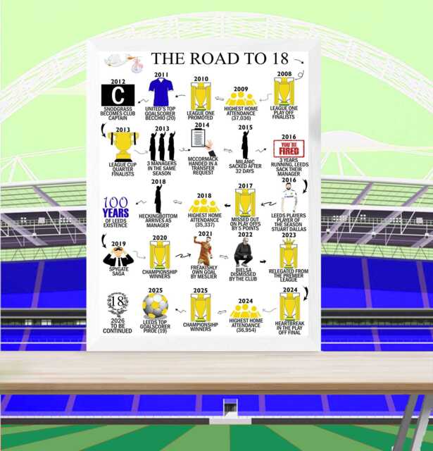 18Th Birthday Gift - Born in 2008 The Road To 18 Milestone For Him, Son, Brother, Daughter, Nephew, Leeds Inspired - image 1