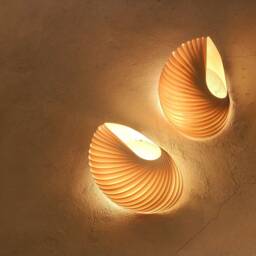 Handcrafted Shell Sconce Coastal Wall Lighting ~ Us Prepaid Tariffs Sculptural Wood Lamp For Entry Way Or Above Bed Decor - thumbnail 3