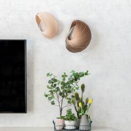 Handcrafted Shell Sconce Coastal Wall Lighting - Us Prepaid Tariffs Sculptural Wood Lamp For Entry Way Or Above Bed Decor - thumbnail 4