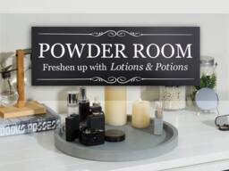 Powder Room, Toilet/Bathroom Door Sign